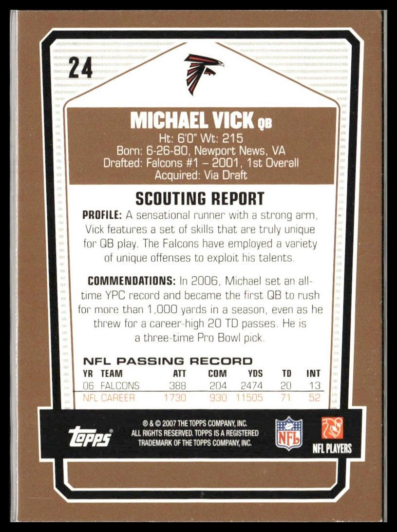 Michael Vick #24 2007 Topps Draft Picks & Prospects Atlanta Falcons