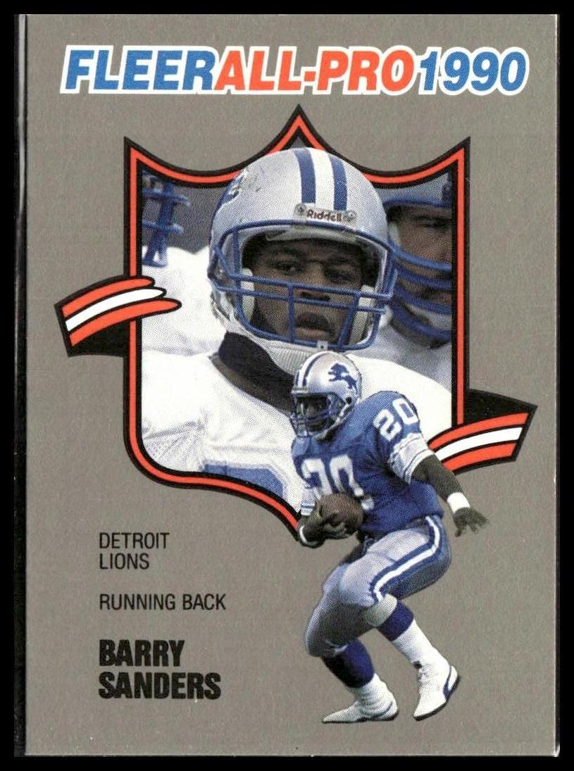 Barry Sanders #4 All-Pro 1990 Fleer Detroit Lions