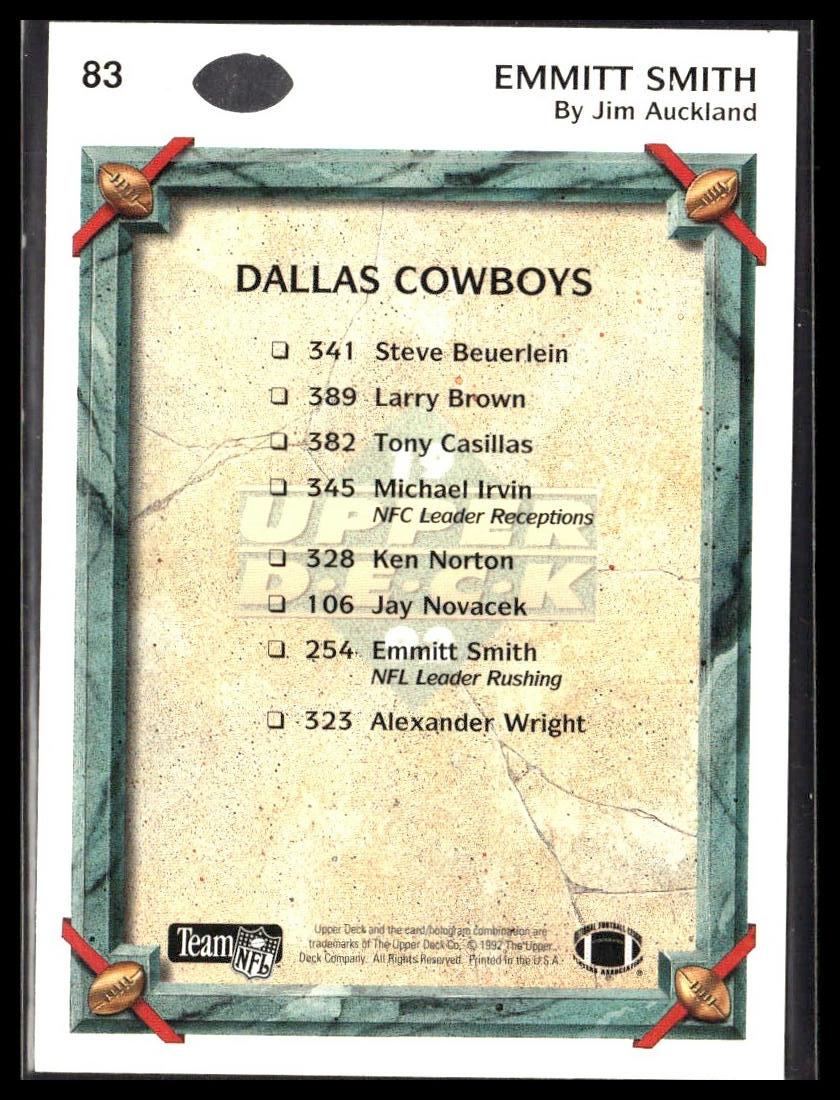 Emmitt Smith #83 1992 Upper Deck Dallas Cowboys