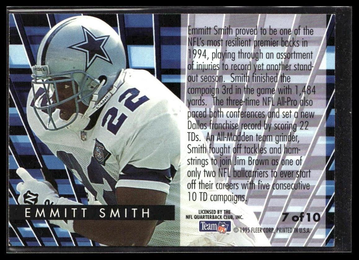 Emmitt Smith #7 Gridiron Leaders 1995 Fleer Dallas Cowboys