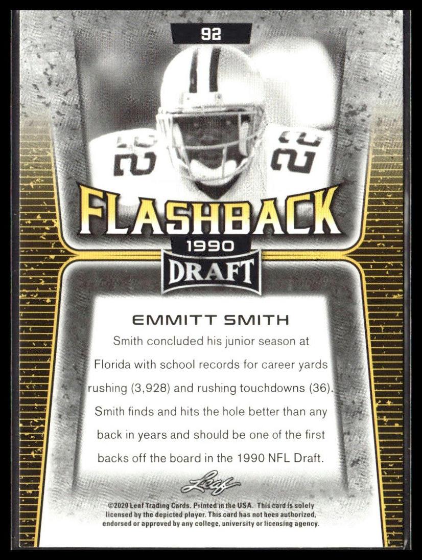 Emmitt Smith #92 2020 Leaf Draft Florida Gators