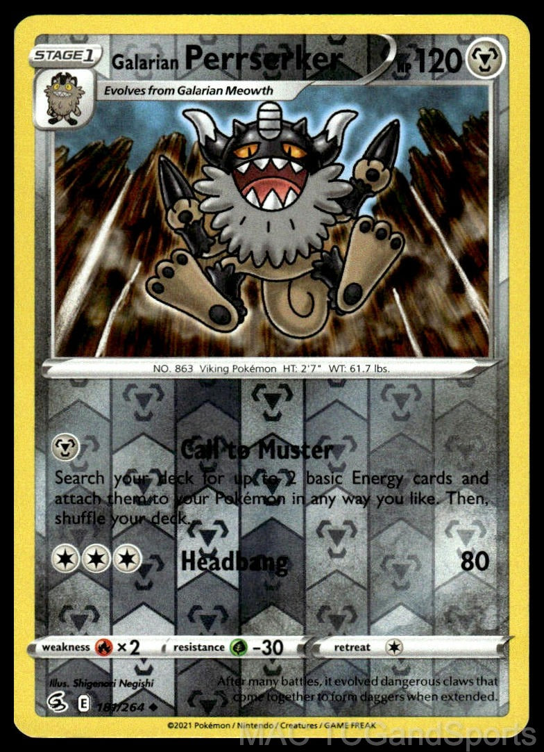 Galarian Perrserker 181/264 Reverse Holo
