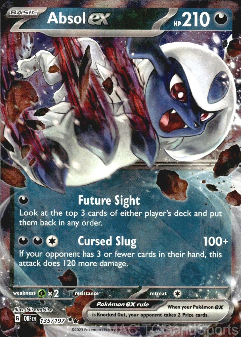 Absol ex 135/197 Holo Obsidian Flames Pokemon TCG NM