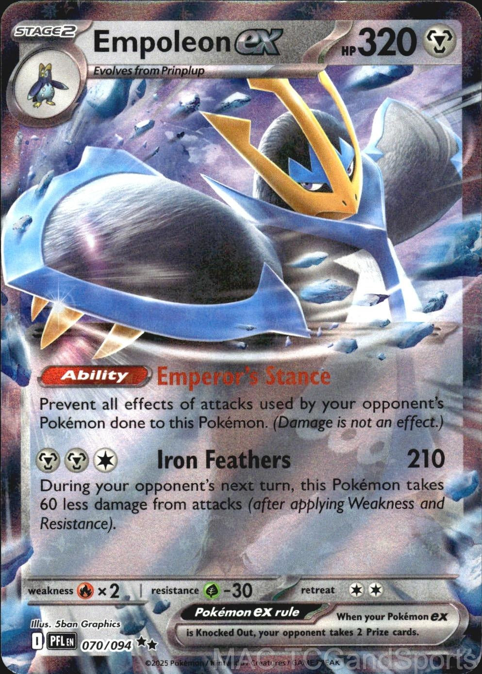 Empoleon ex 070/094 Holo Phantasmal Flames Pokemon TCG NM