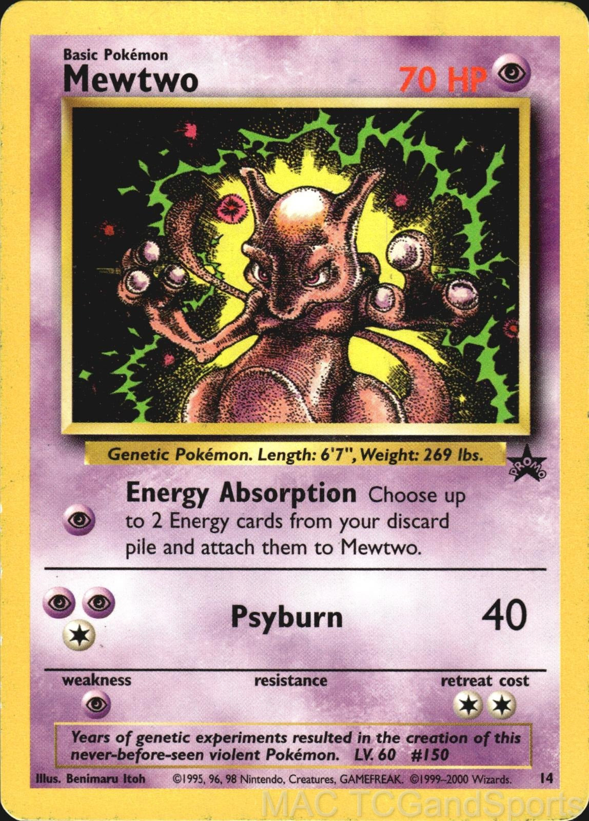 Mewtwo 14 Wizards Black Star Promos Pokemon TCG MP (Small Crease)