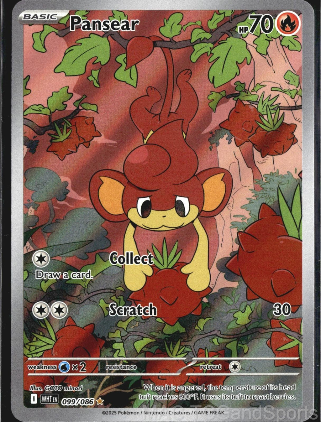 Pansear 099/086 Holo White Flare Pokemon TCG NM