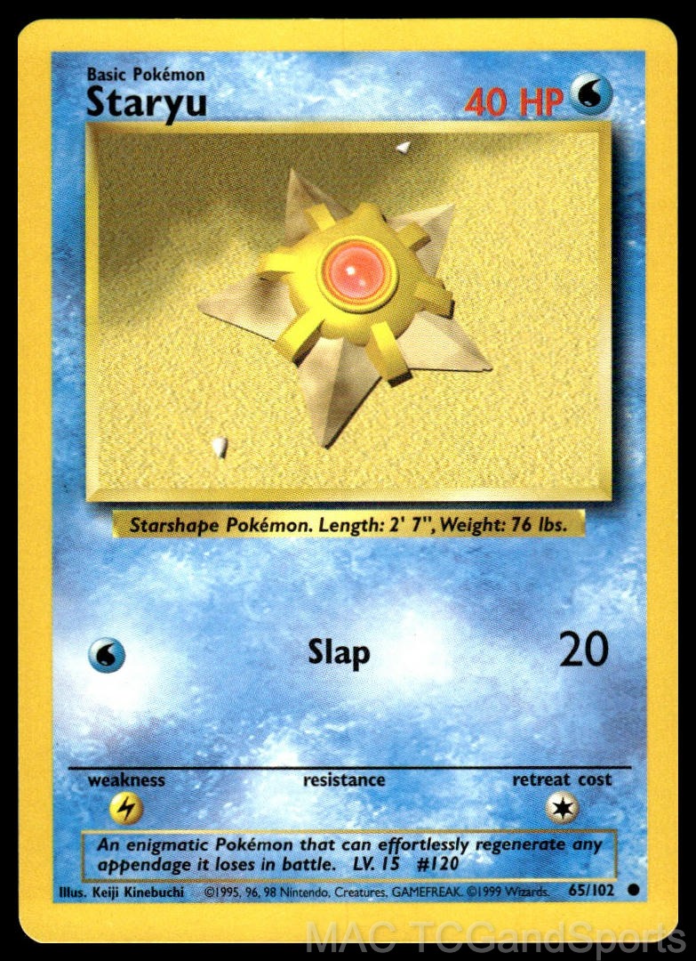 Staryu 65/102 Base Set Unlimited Pokemon TCG LP