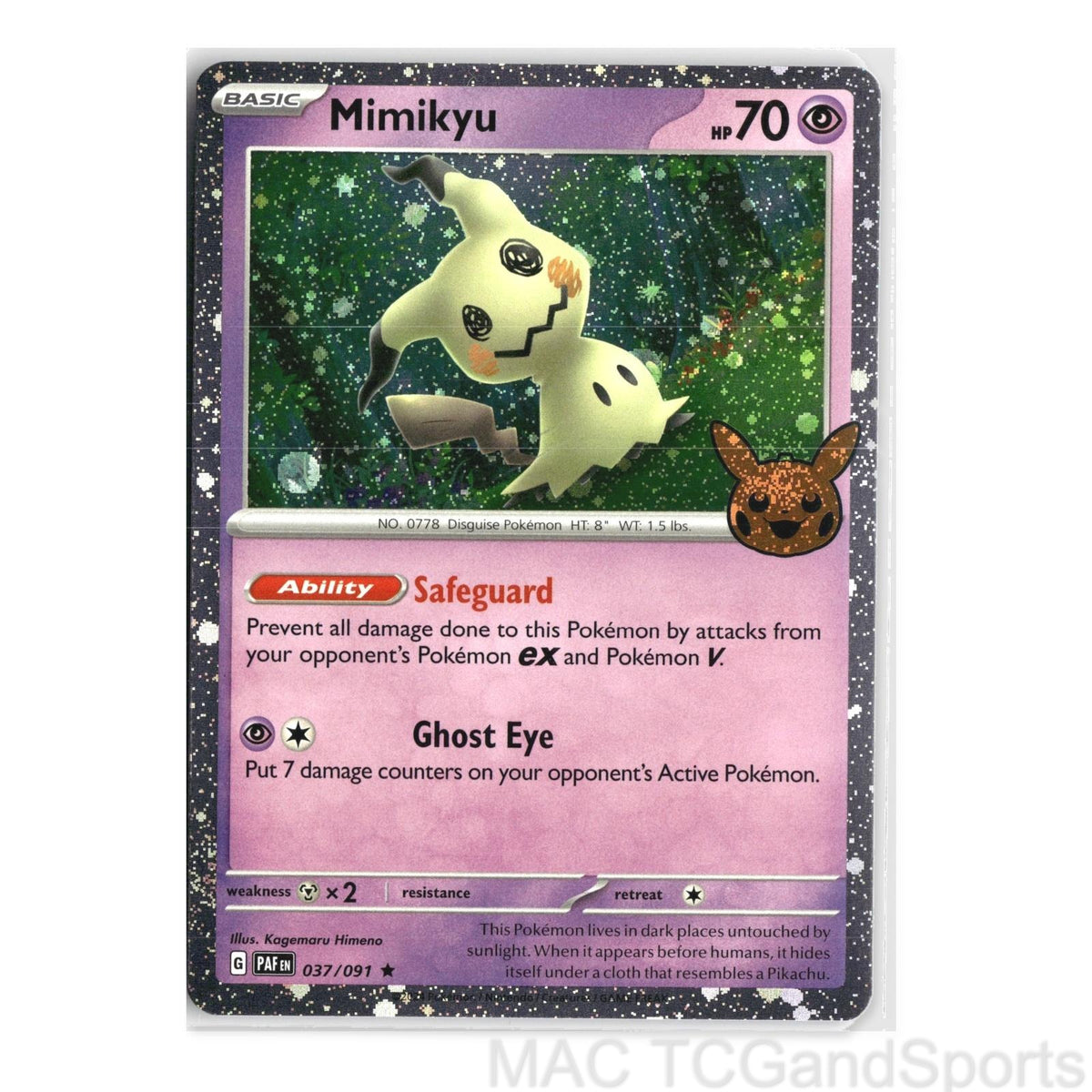 Mimikyu 037/091 Holo Trick or Trade BOOster 2024 Pokemon TCG NM