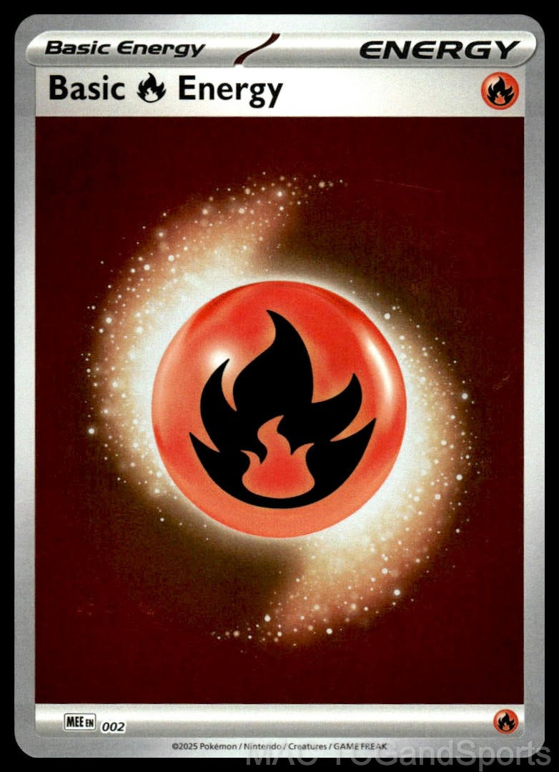 Basic Fire Energy 002 Reverse Holo Mega Evolution Energies Pokemon TCG NM