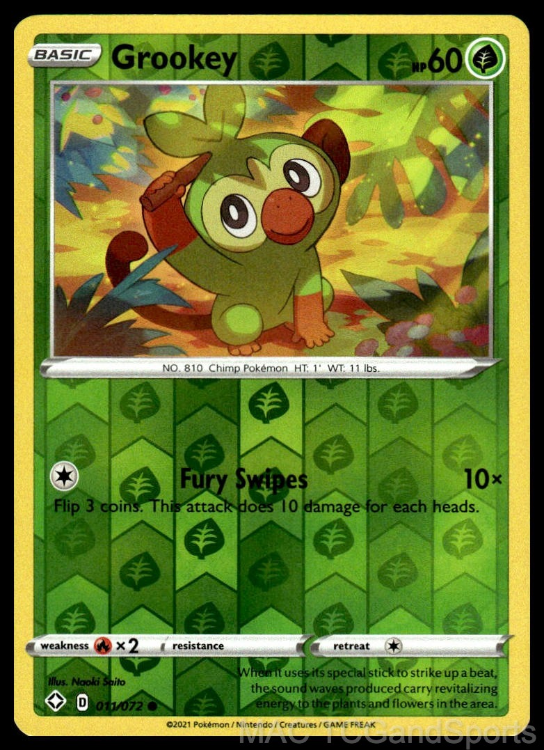 Grookey 011/072 Reverse Holo