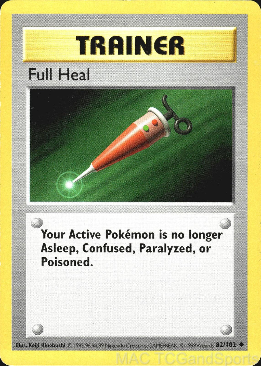 Full Heal 82/102 Unlimited Base Set Shadowless Pokemon TCG LP