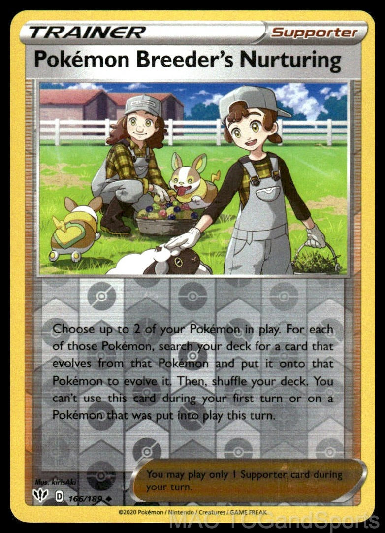 Pokemon Breeder's Nurturing 166/189 Reverse Holo