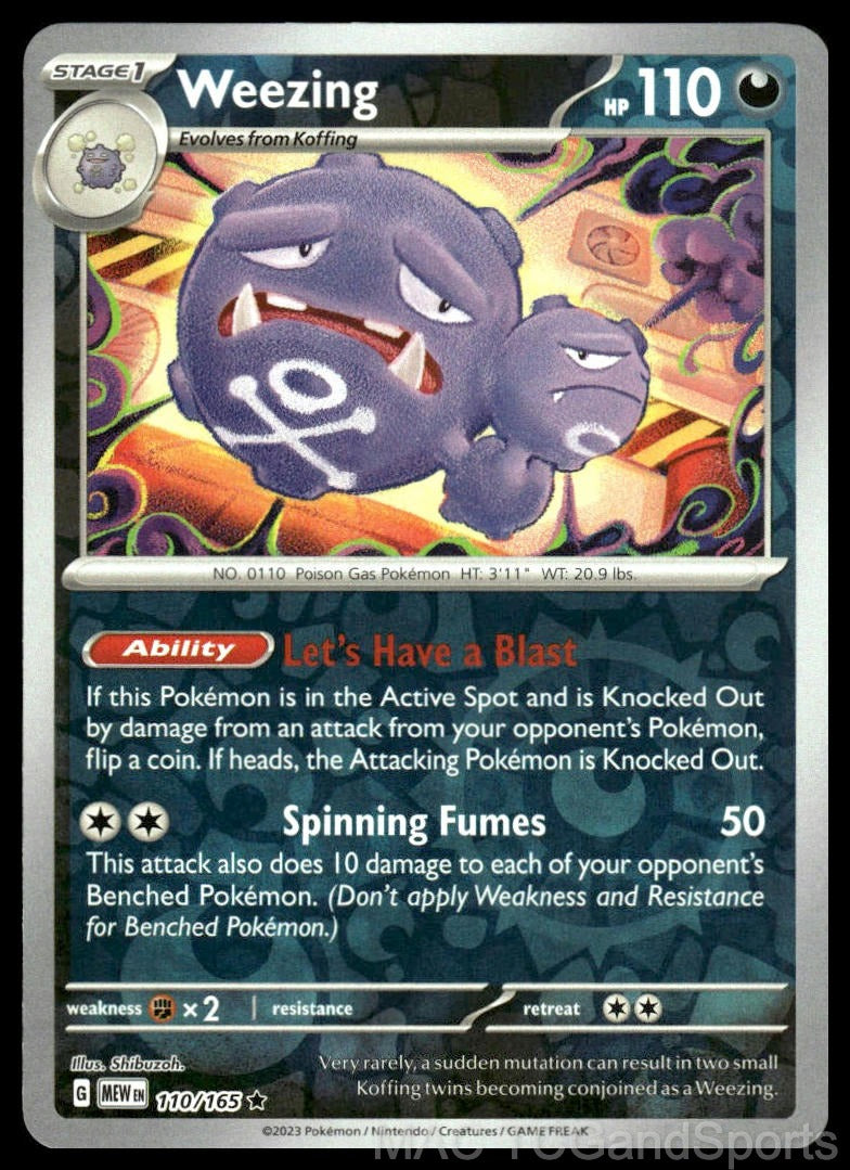 Weezing 110/165 Reverse Holo
