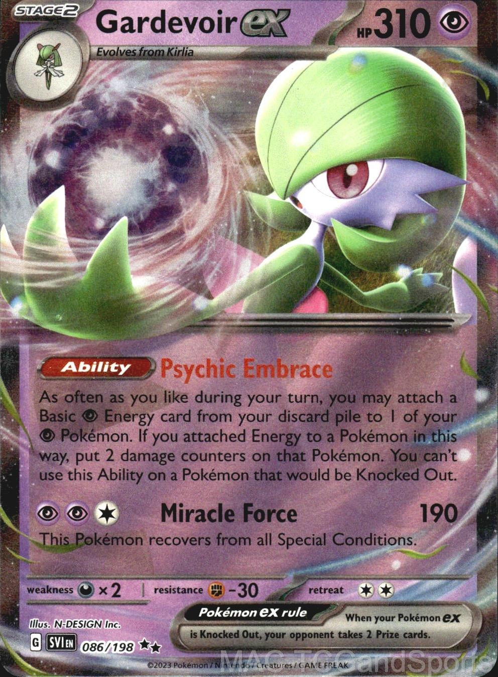 Gardevoir ex 086/198 Holo Scarlet & Violet Pokemon TCG NM