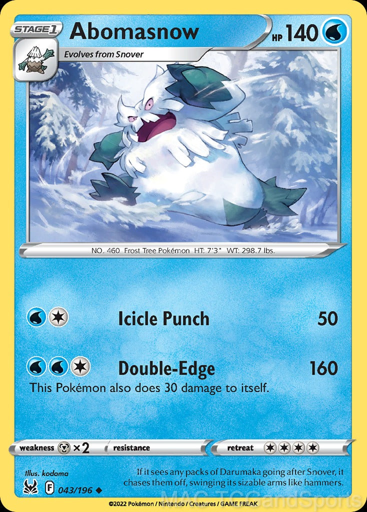 Abomasnow 043/196 Reverse Holo