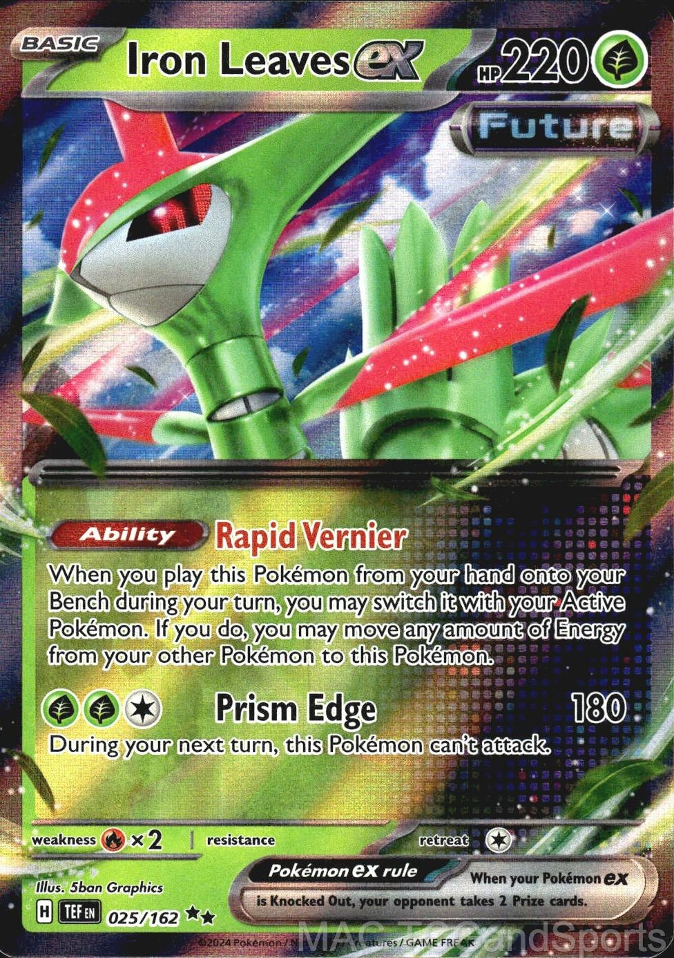 Iron Leaves ex 025/162 Holo Temporal Forces Pokemon TCG NM