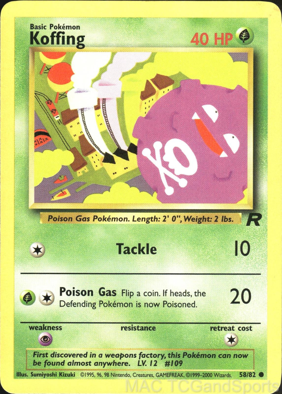Koffing 58/82 Unlimited Team Rocket Pokemon TCG LP