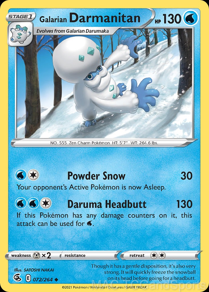 Galarian Darmanitan 072/264 Reverse Holo