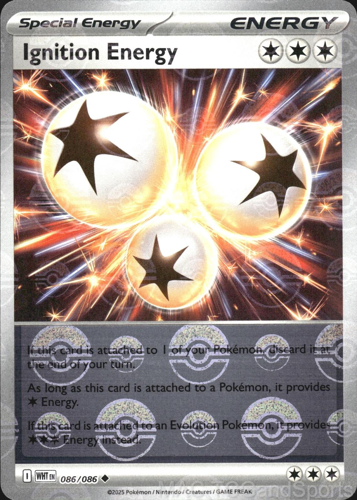 Ignition Energy (Poke Ball Pattern) 086/086 Holo White Flare Pokemon TCG NM