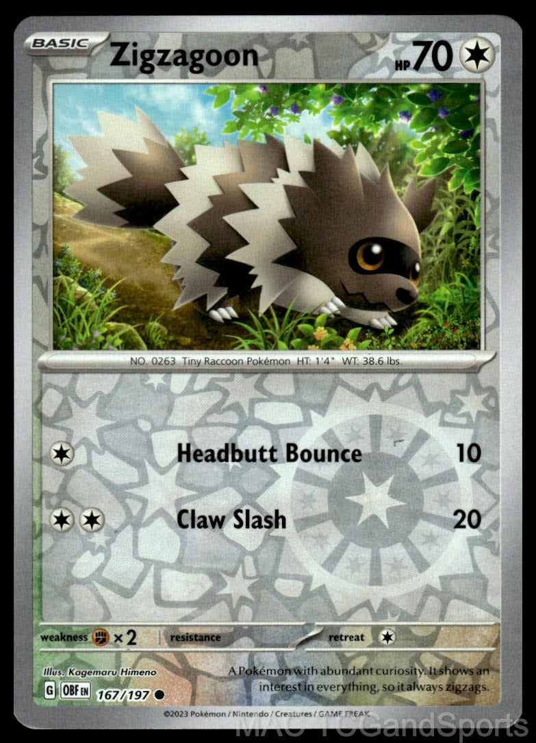 Zigzagoon 167/197 Reverse Holo
