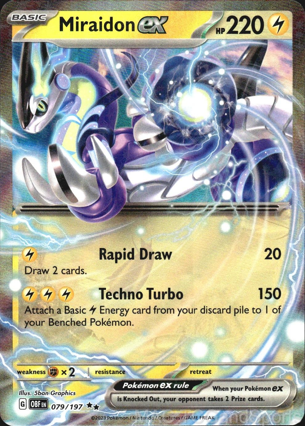 Miraidon ex 079/197 Holo Obsidian Flames Pokemon TCG NM