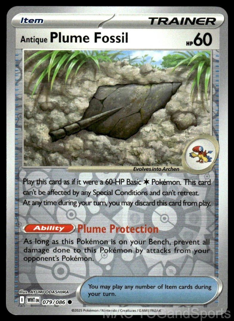 Antique Plume Fossil 079/086 Reverse Holo