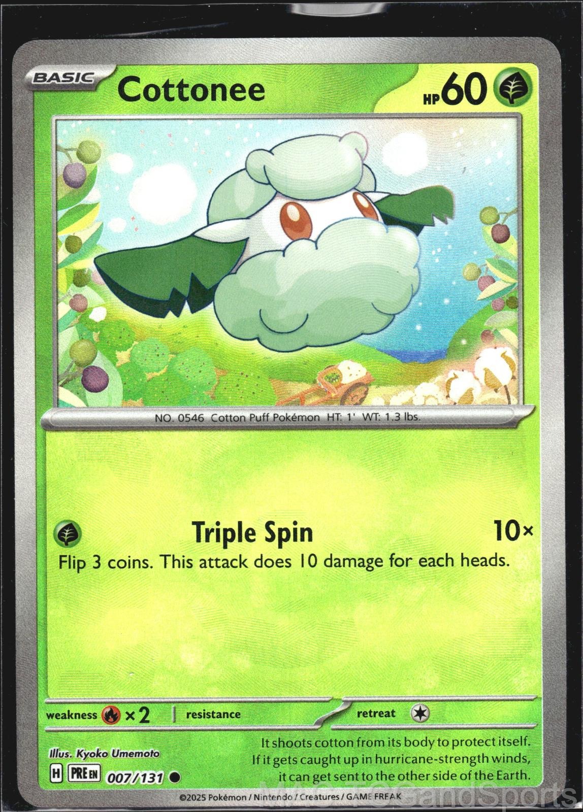 Cottonee (Poke Ball Pattern) 007/131 Holo Prismatic Evolutions Pokemon TCG NM