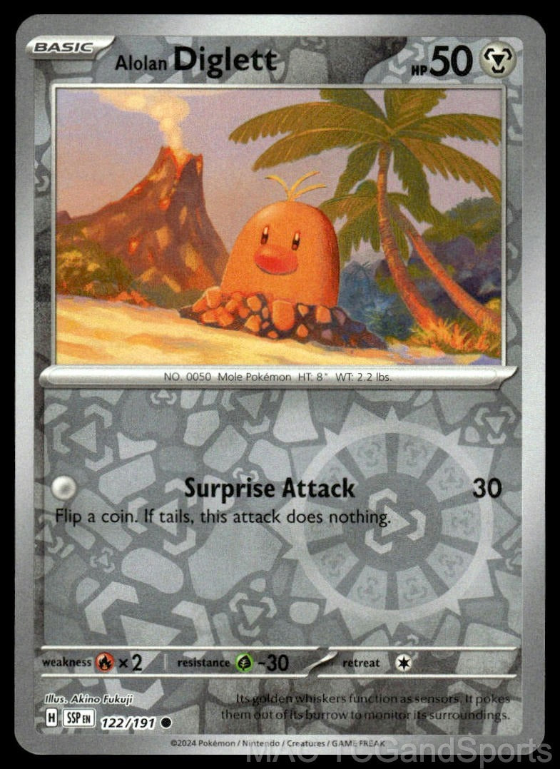Alolan Diglett 122/191 Reverse Holo