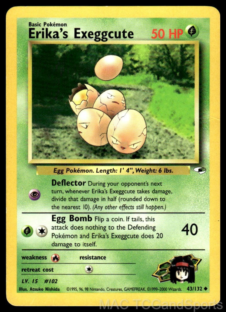 Erika's Exeggcute 43/132 Unlimited Gym Heroes Pokemon TCG LP