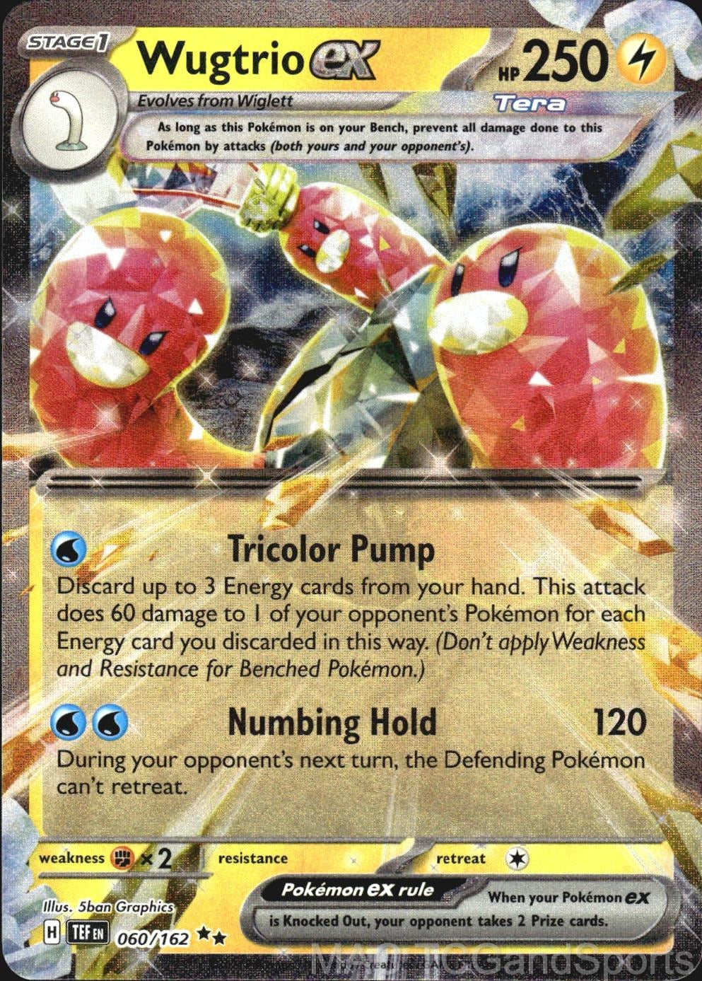 Wugtrio ex 060/162 Holo Temporal Forces Pokemon TCG NM