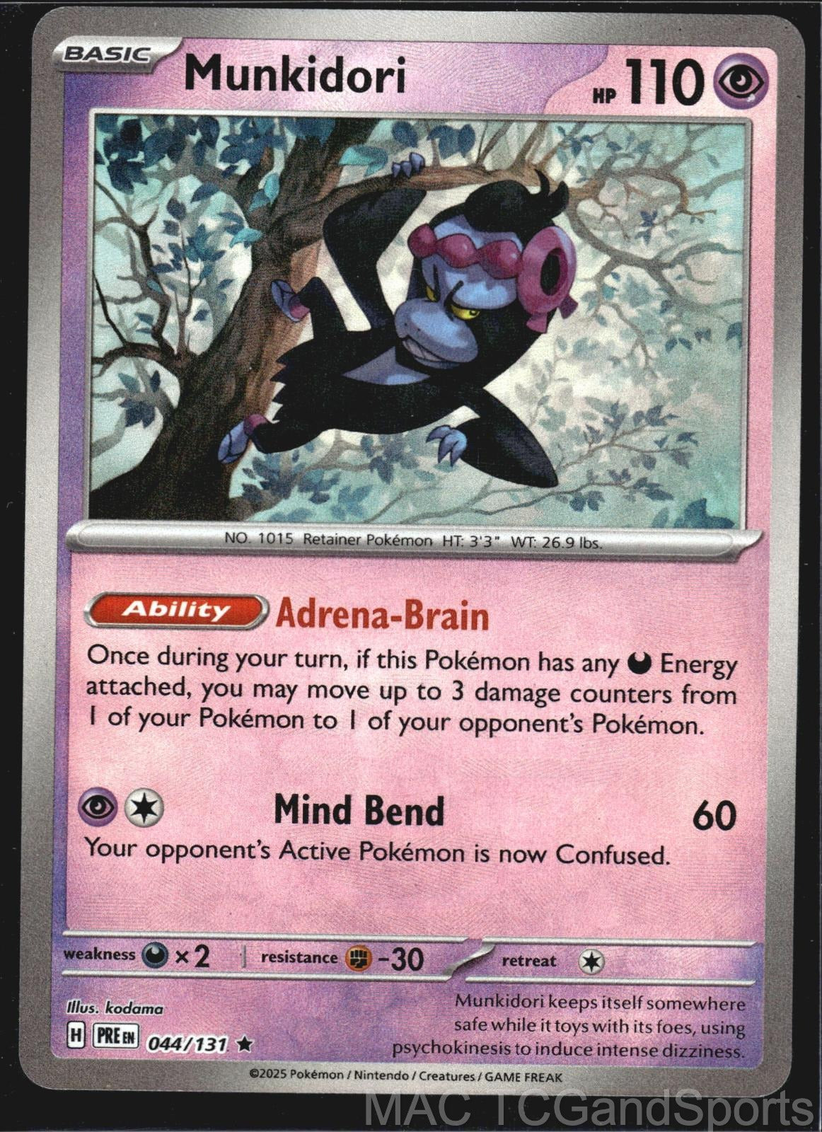 Munkidori (Poke Ball Pattern) 044/131 Holo Prismatic Evolutions Pokemon TCG NM