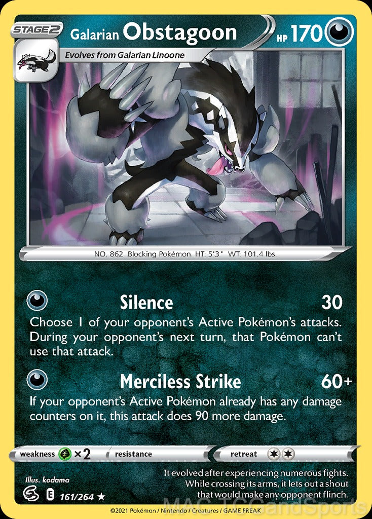 Galarian Obstagoon 161/264 Reverse Holo