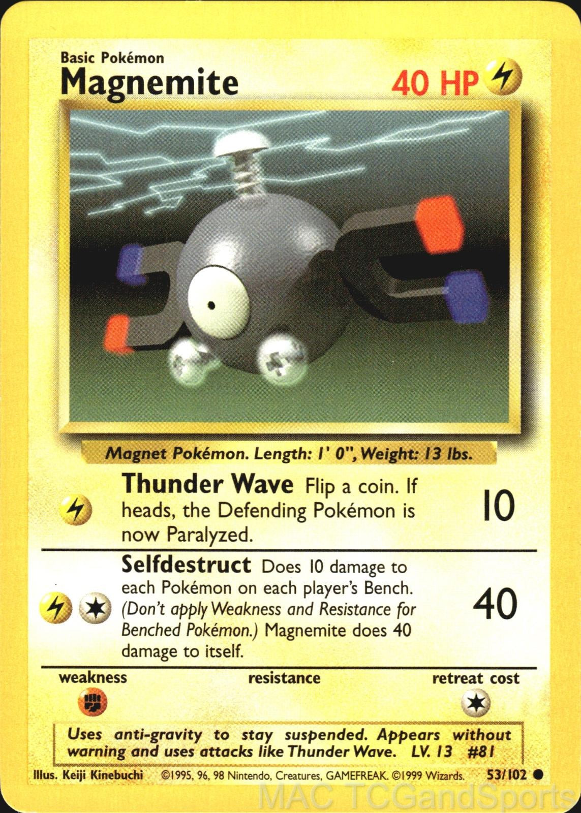 Magnemite 53/102 Base Set Unlimited Pokemon TCG LP