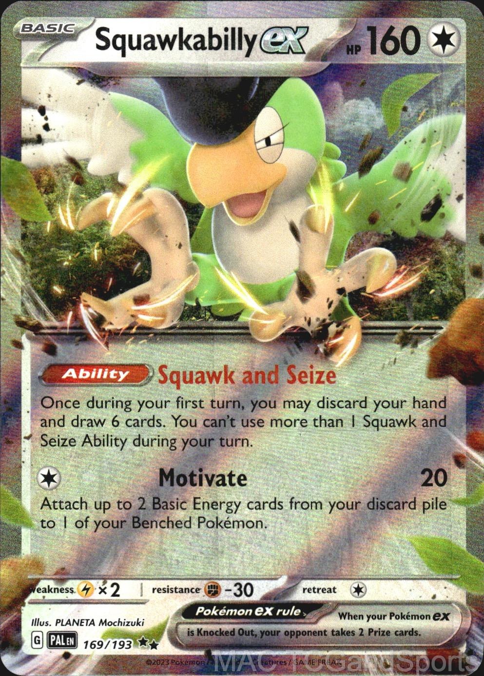 Squawkabilly ex 169/193 Holo Paldea Evolved Pokemon TCG NM