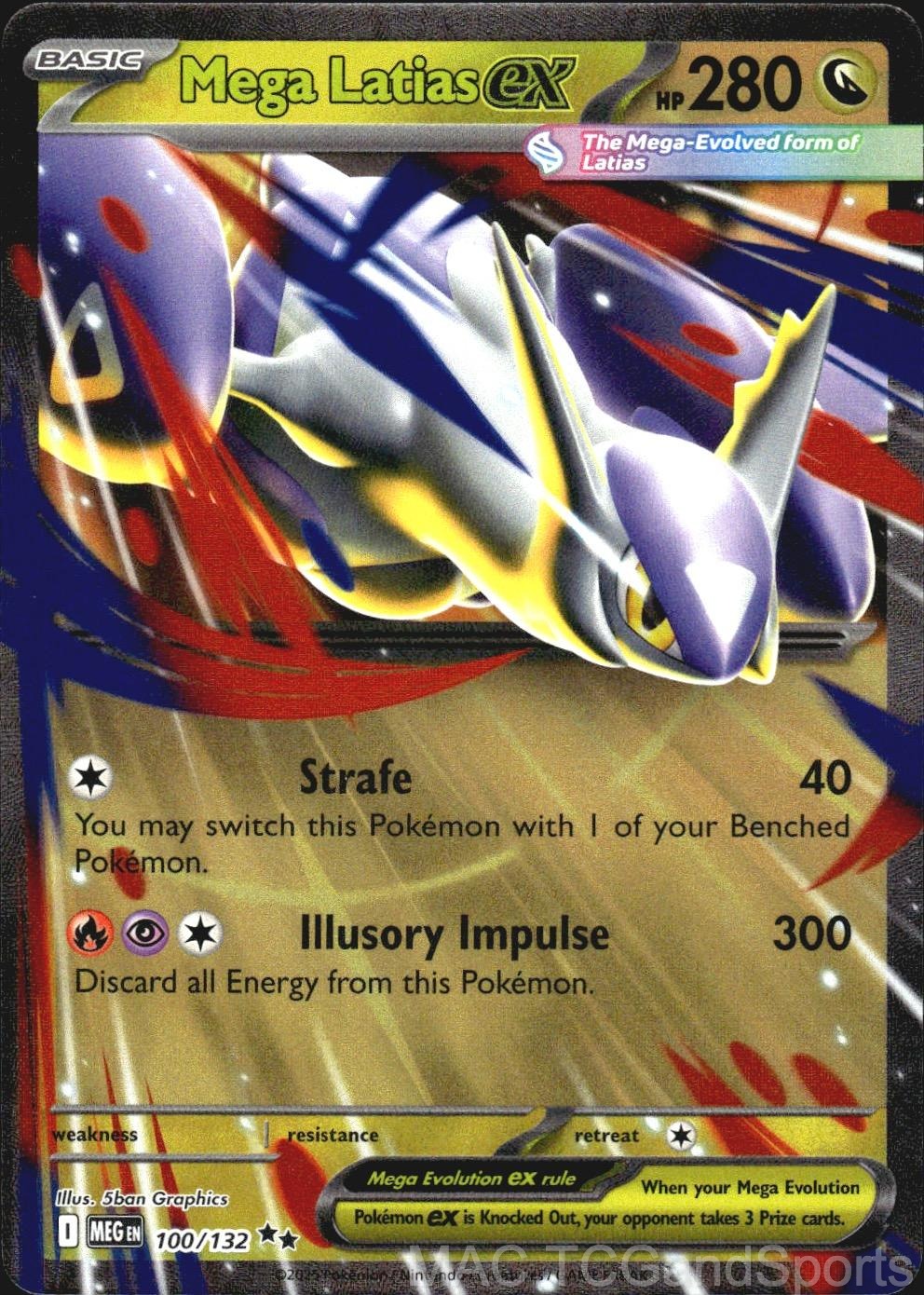 Mega Latias ex 100/132 Holo Mega Evolution Pokemon TCG NM