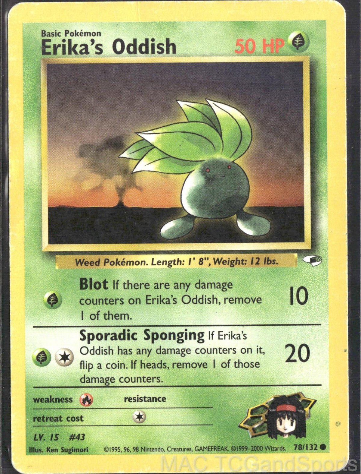 Erika's Oddish 78/132 Unlimited Gym Heroes Pokemon TCG MP