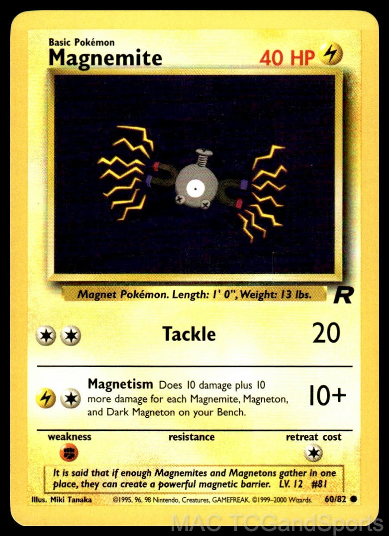Magnemite 60/82 Unlimited Team Rocket Pokemon TCG LP