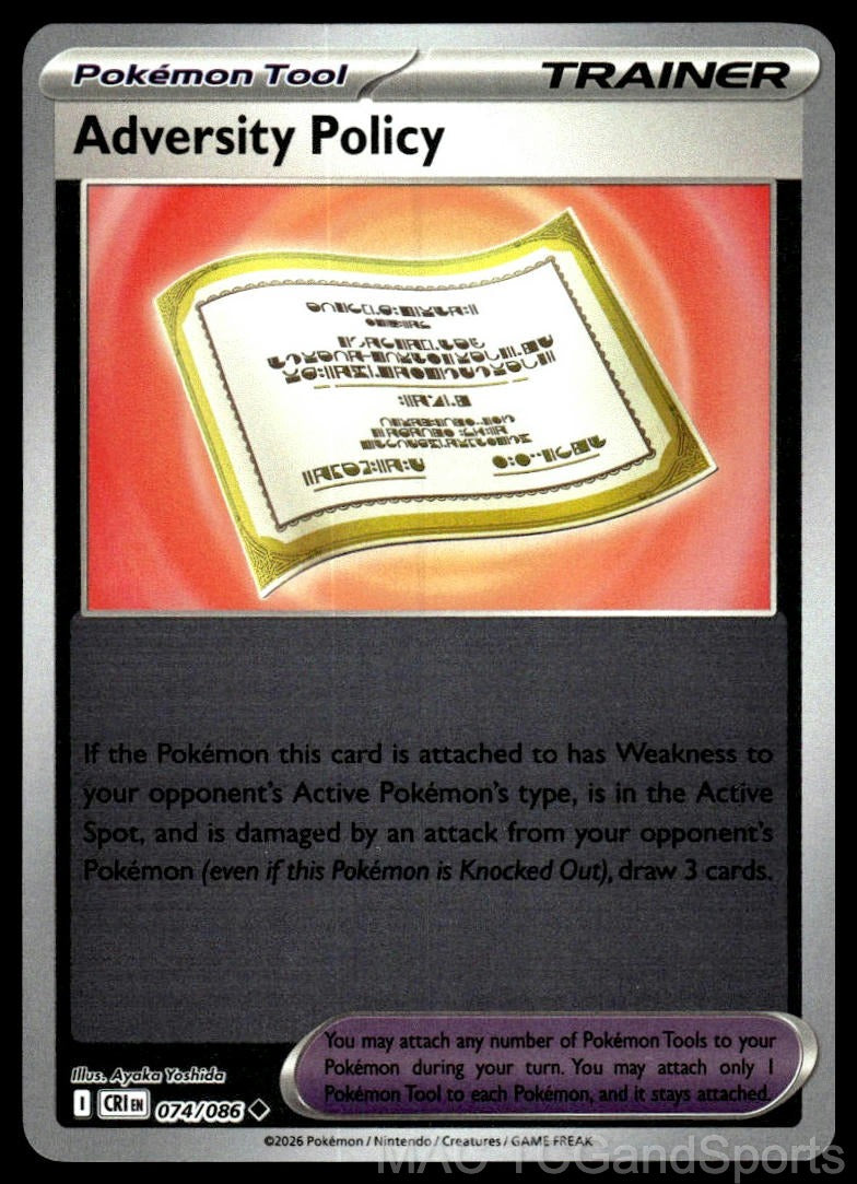 Adversity Policy 074/086 Reverse Holo