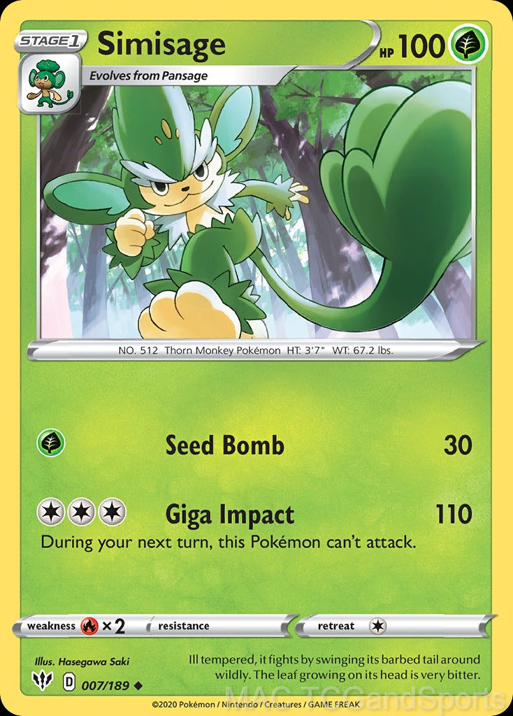 Simisage 007/189 Reverse Holo