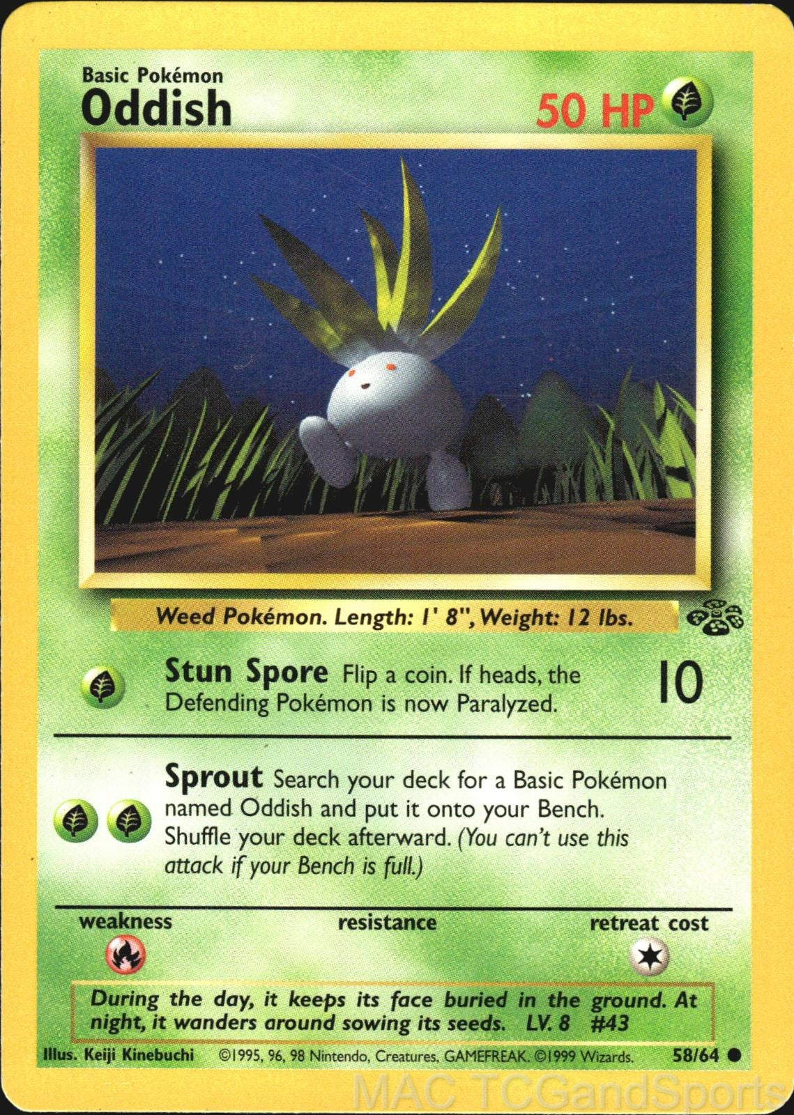 Oddish 58/64 Unlimited Jungle Pokemon TCG LP