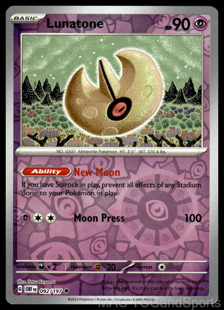 Lunatone 092/197 Reverse Holo