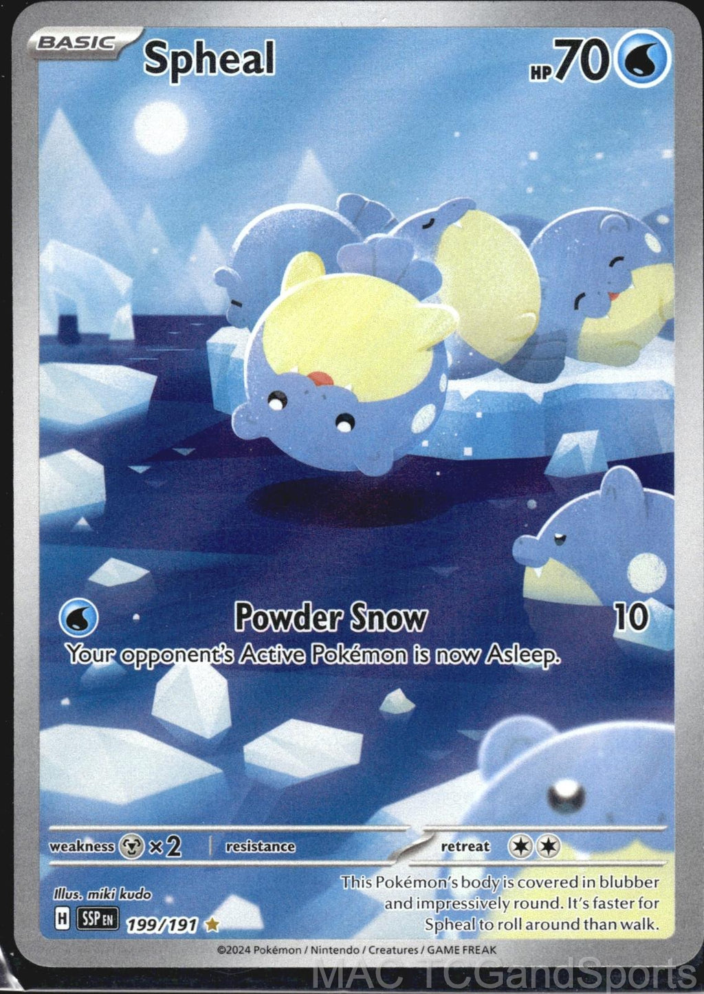 Spheal 199/191 Holo Surging Sparks Pokemon TCG NM