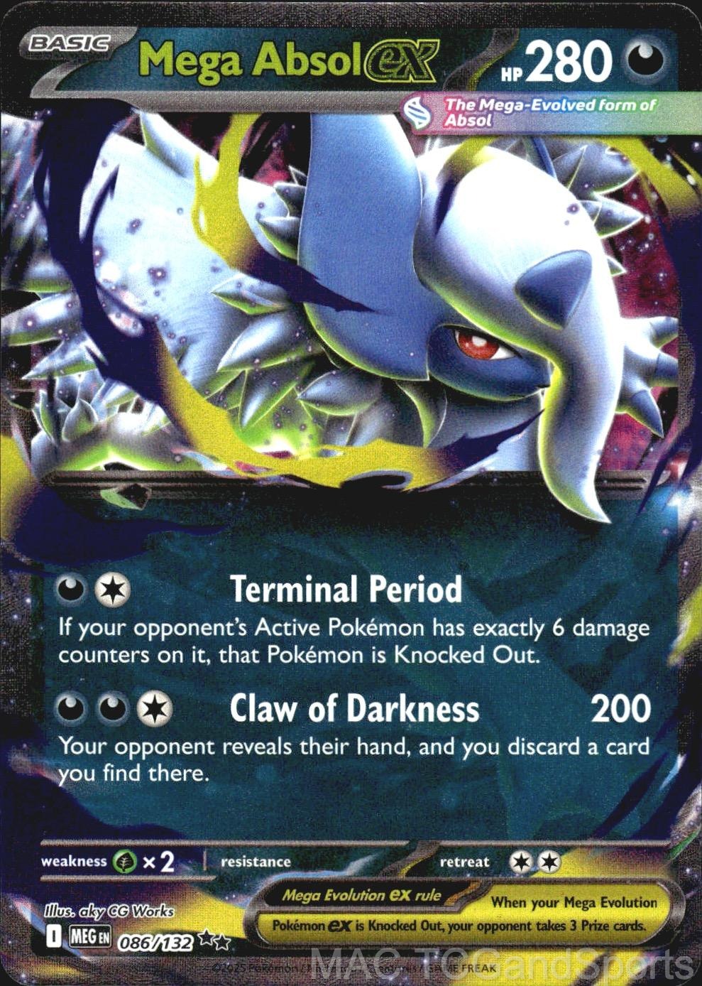 Mega Absol ex 086/132 Holo Mega Evolution Pokemon TCG NM