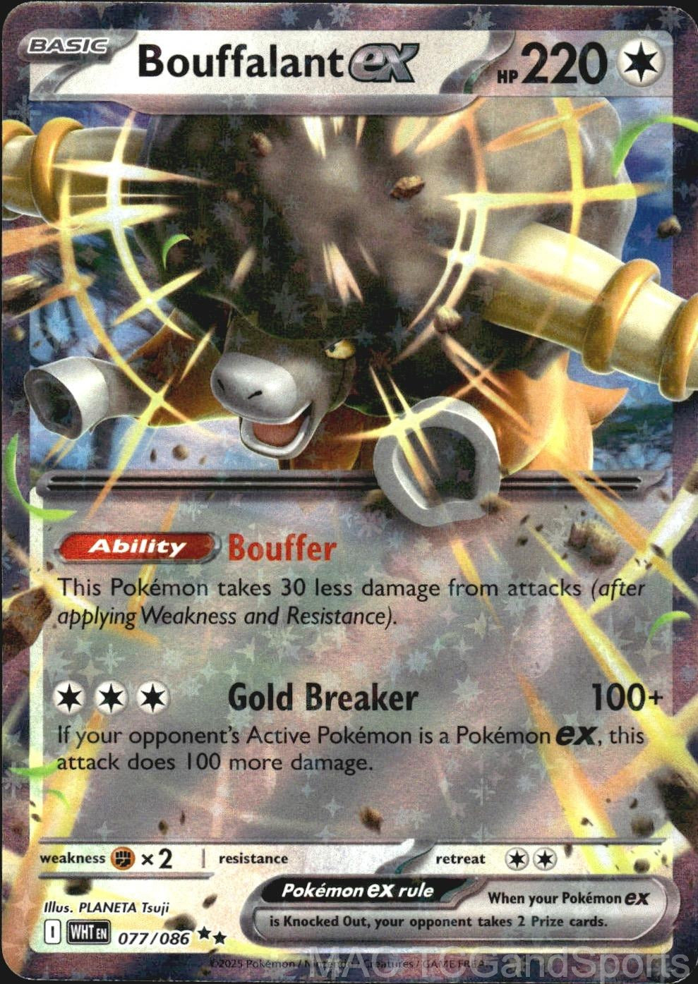 Bouffalant ex 077/086 Holo White Flare Pokemon TCG NM