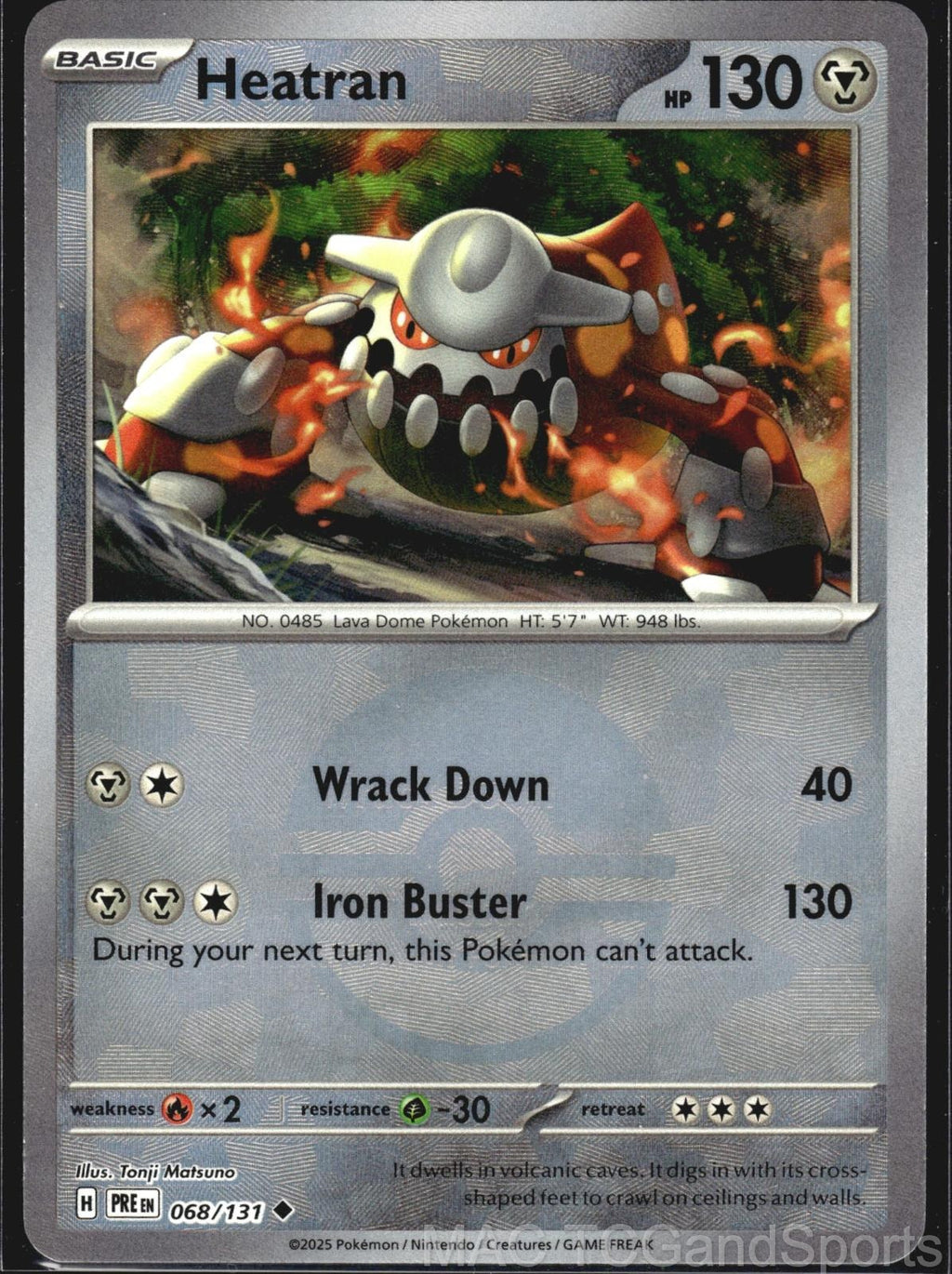 Heatran (Poke Ball Pattern) 068/131 Holo Prismatic Evolutions Pokemon TCG NM