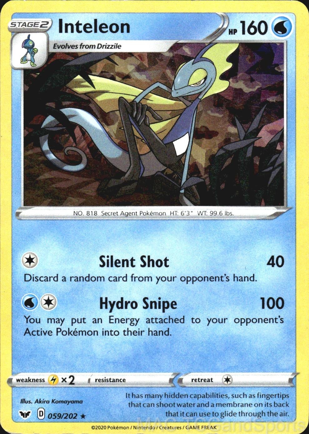 Inteleon (Cracked Ice Holo) 59/202 Deck Exclusives Pokemon TCG LP