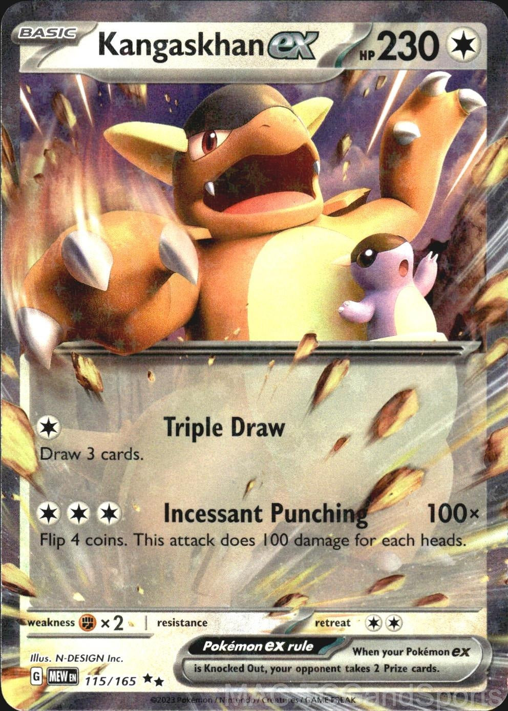 Kangaskhan ex 115/165 Holo 151 Pokemon TCG NM