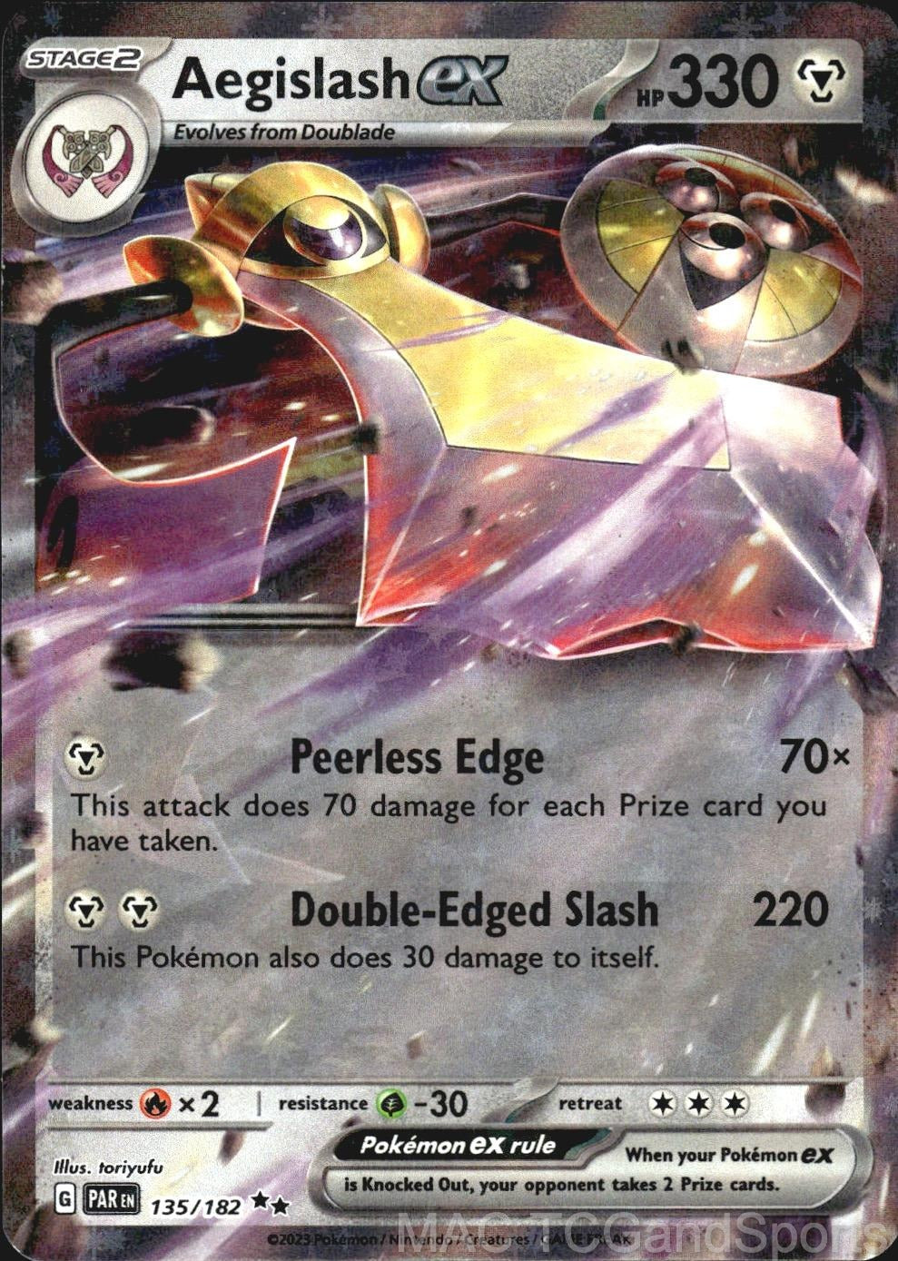 Aegislash ex 135/182 Holo Paradox Rift Pokemon TCG NM