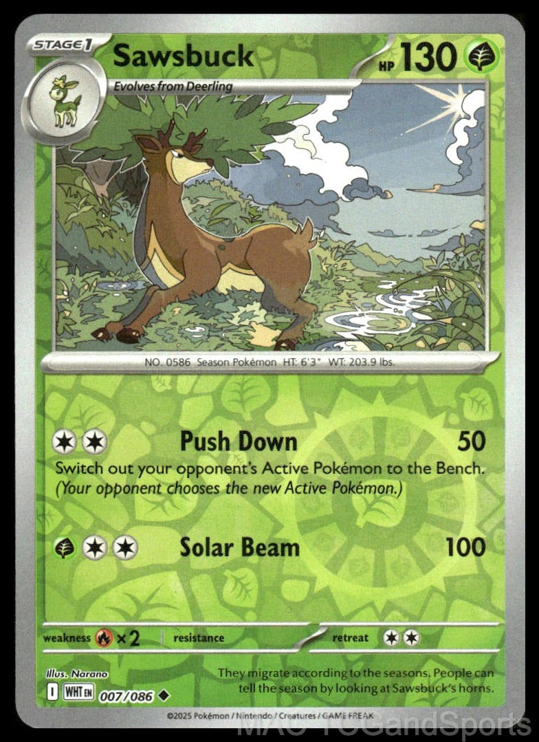 Sawsbuck 007/086 Reverse Holo