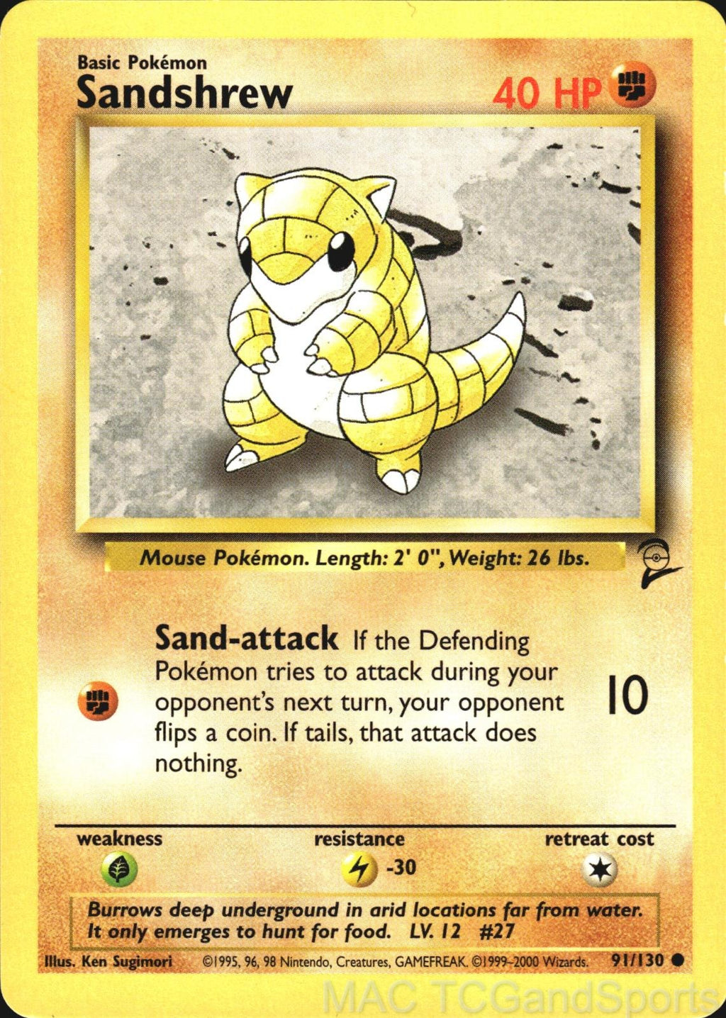 Sandshrew 91/130 Base Set 2 Pokemon TCG LP